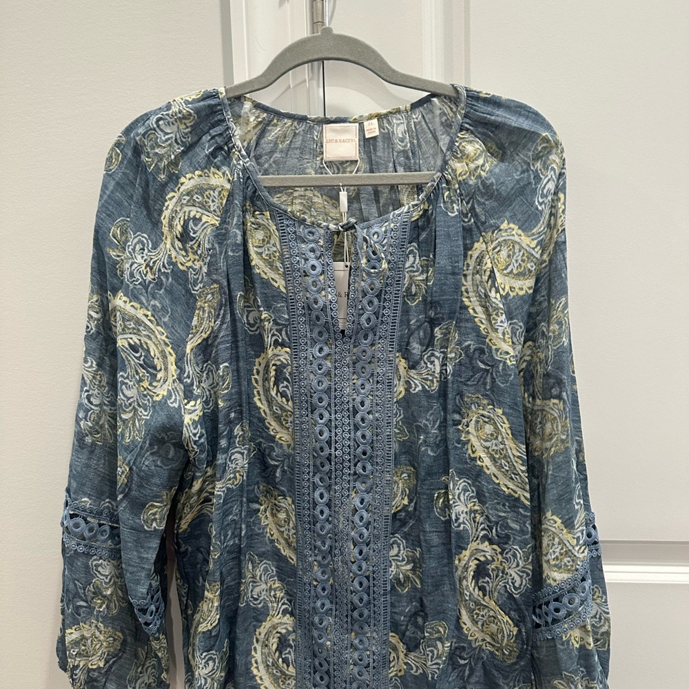 Zac & Rachel Blue Paisley Blouse